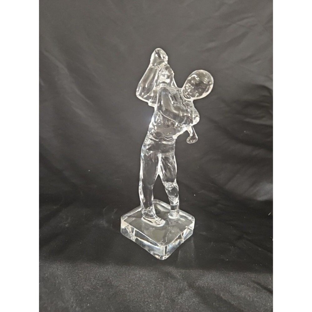 Vintage Princess House Male Golfer Statue Rare Crystal Figurine Golf Art Glass